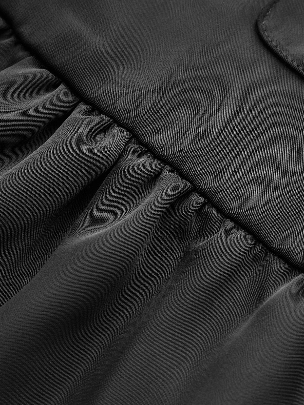 Kemersiz Volanlı Etek Metal Düğmeli Mini Elbise