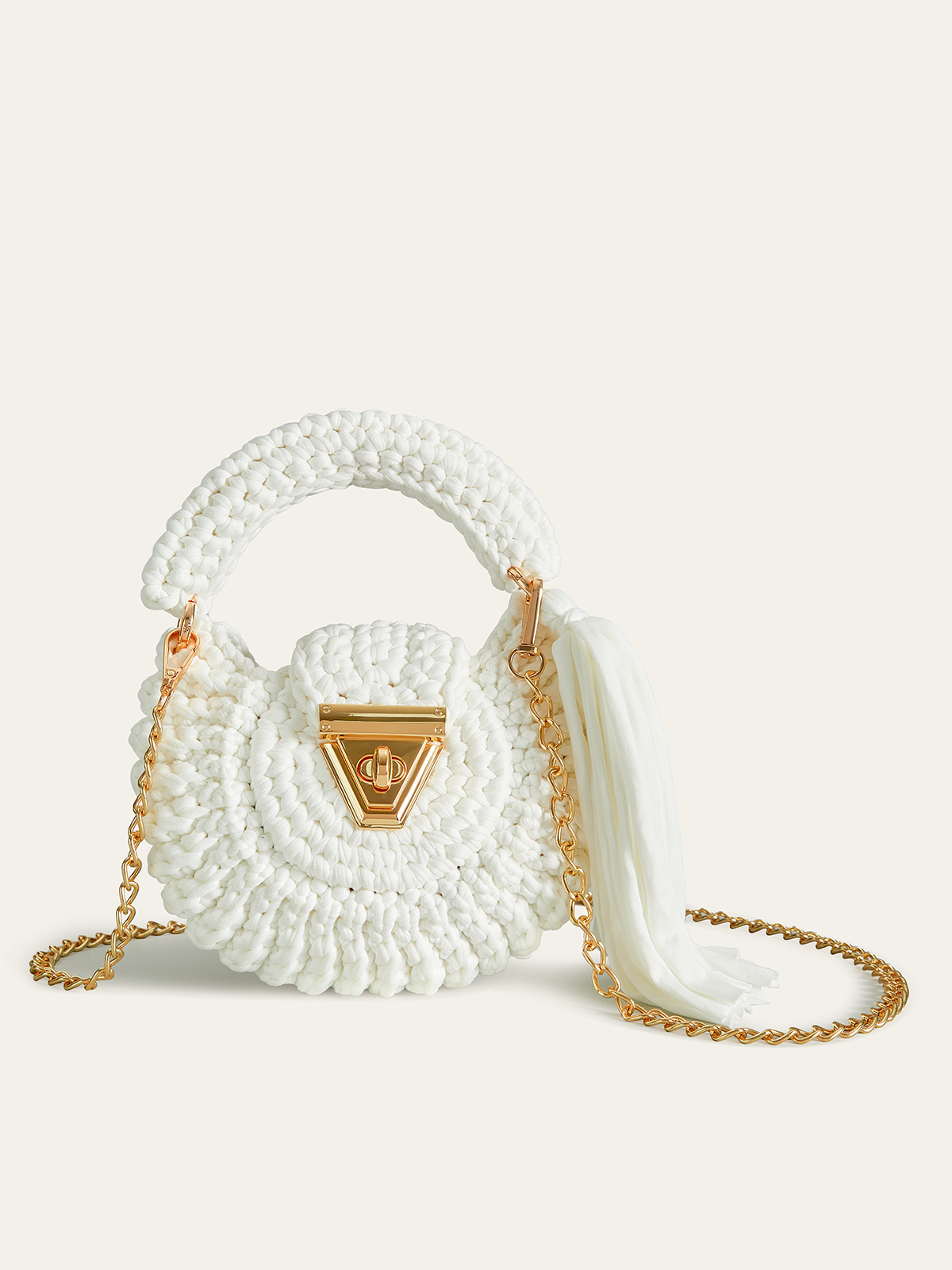 Tığ İşi Üstten Saplı Çanta