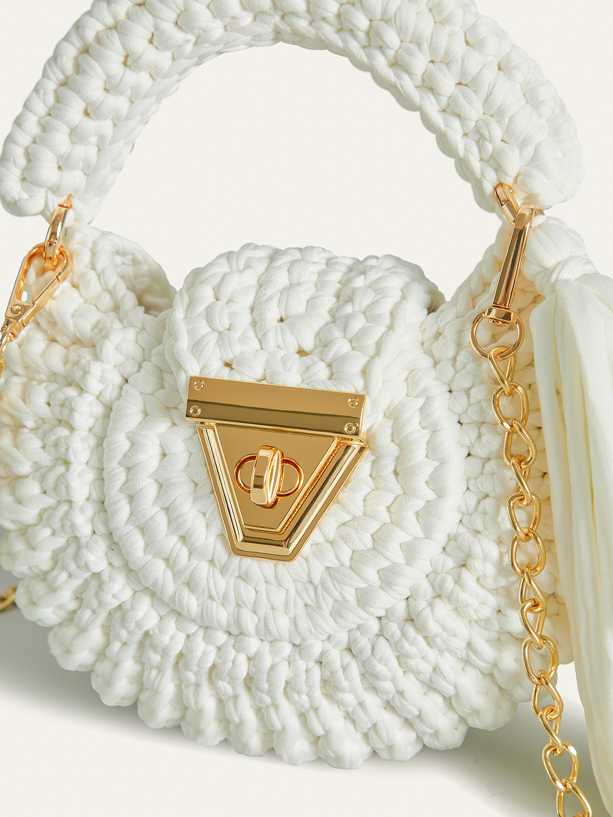 Tığ İşi Üstten Saplı Çanta