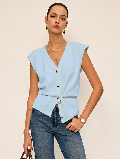 Asimetrik Çift Yönlü Giyilebilir Örme Yelek