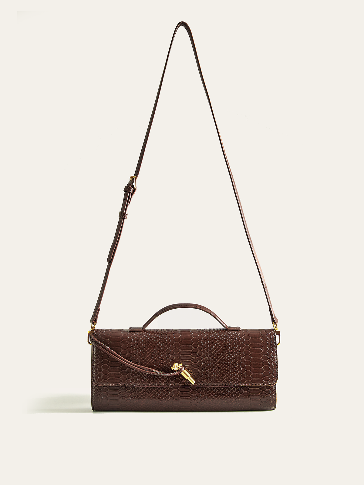 Timsah Kabartmalı PU Deri Çanta