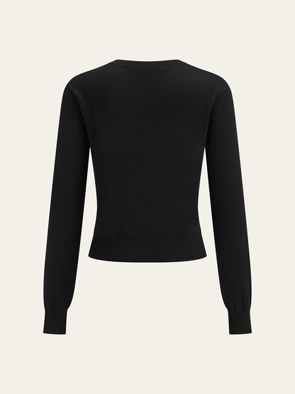 Yün Karışımlı Metal Düğmeli Hırka