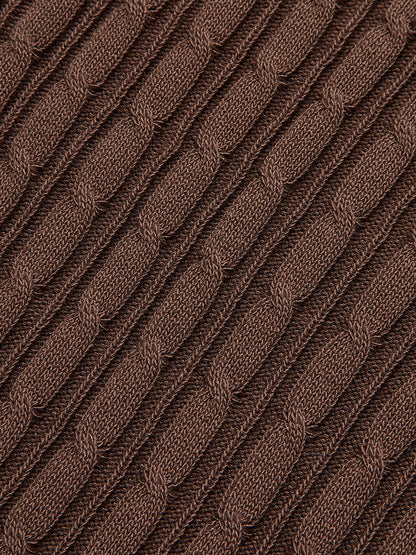 Kablo Örgü Kısa Kollu Polo Elbise