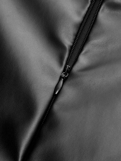 Suni Deri Twist Mini Etek