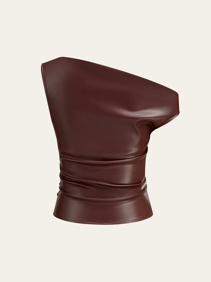 Tek Omuzlu PU Deri Atlet