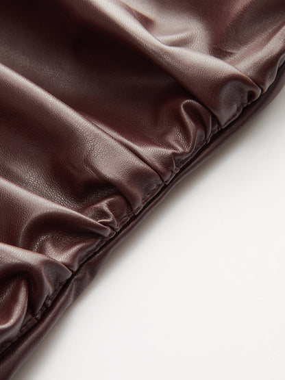 Tek Omuzlu PU Deri Atlet