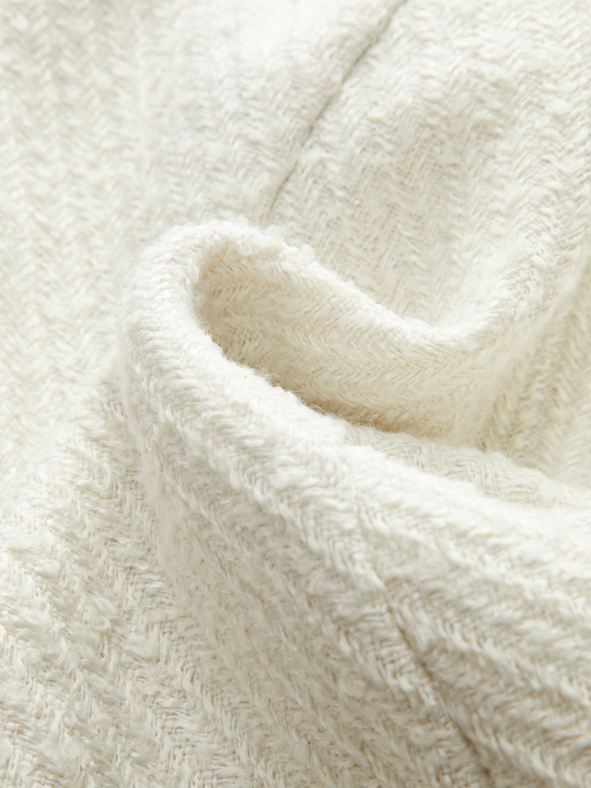 Metal Düğmeli Kontrast Kesimli Tweed Ceket