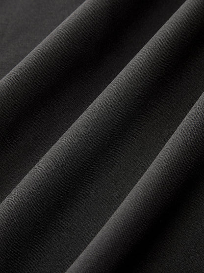 Kesik Kontrast Yaka Uzun Elbise