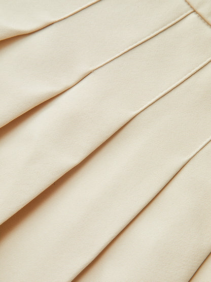 Metal Detaylı Pileli Mini Etek