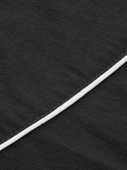 Kontrast Bel Bantlı Bağcıklı Geniş Paça Pantolon