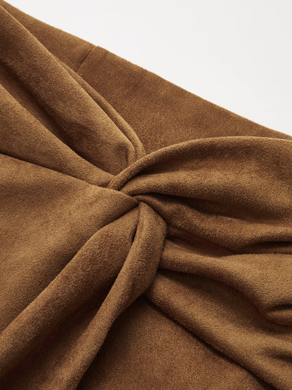 Süet Twist Mini Etek