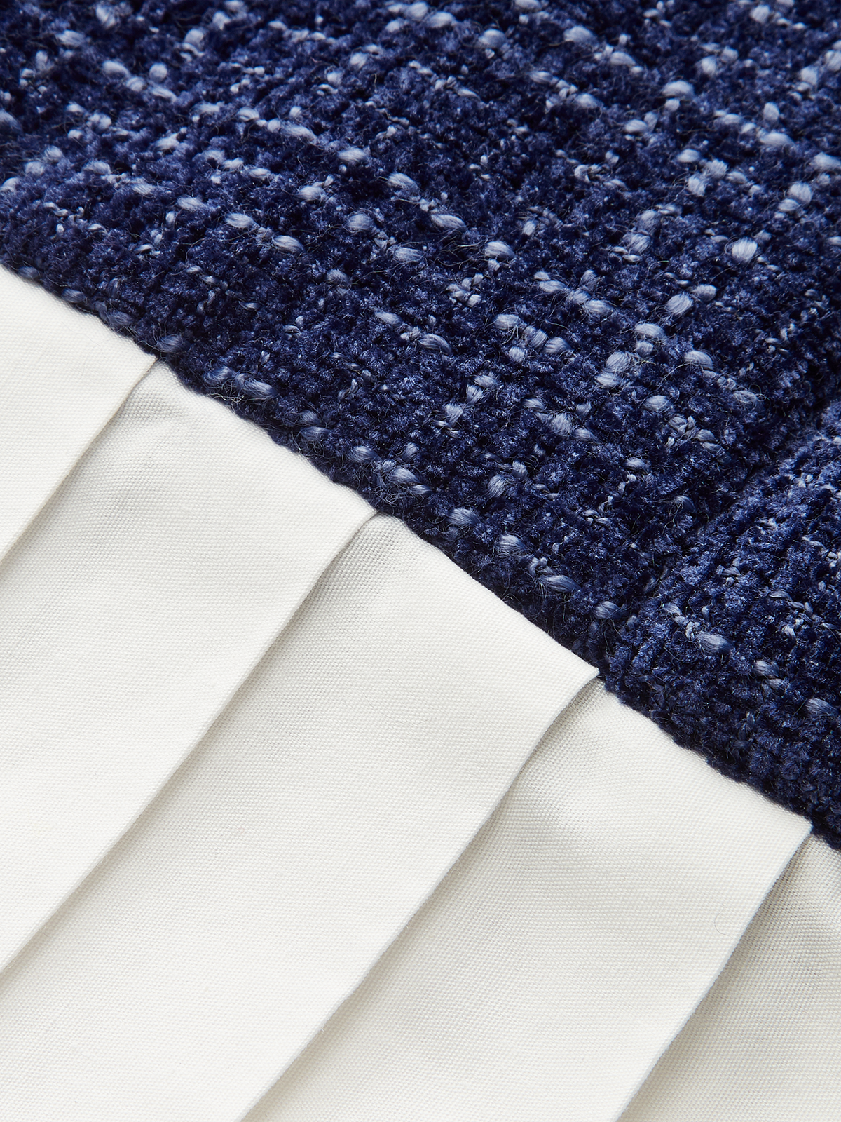 Pileli Etek Ucu Fiyonk Yaka Tweed Mini Elbise