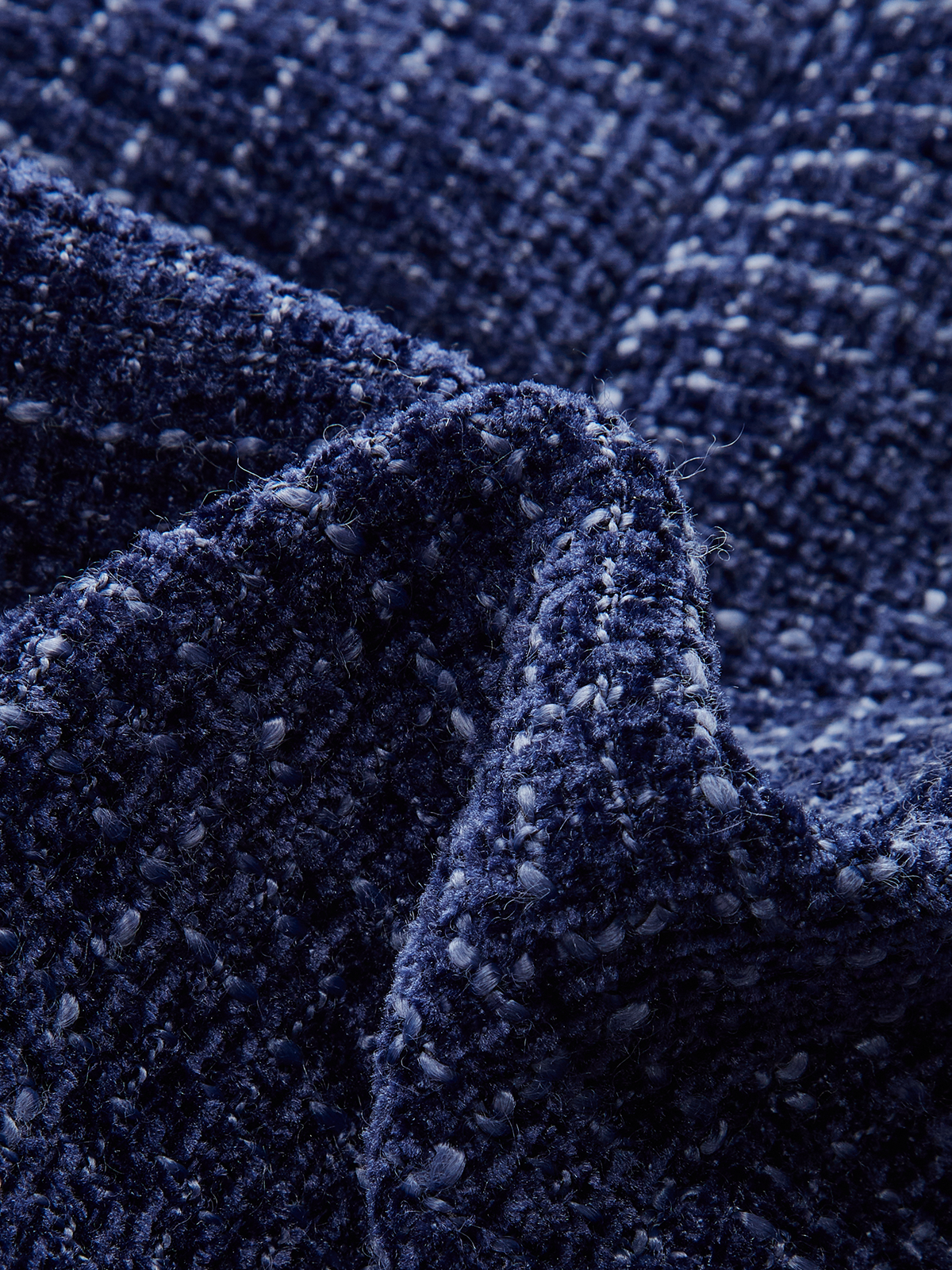 Pileli Etek Ucu Fiyonk Yaka Tweed Mini Elbise