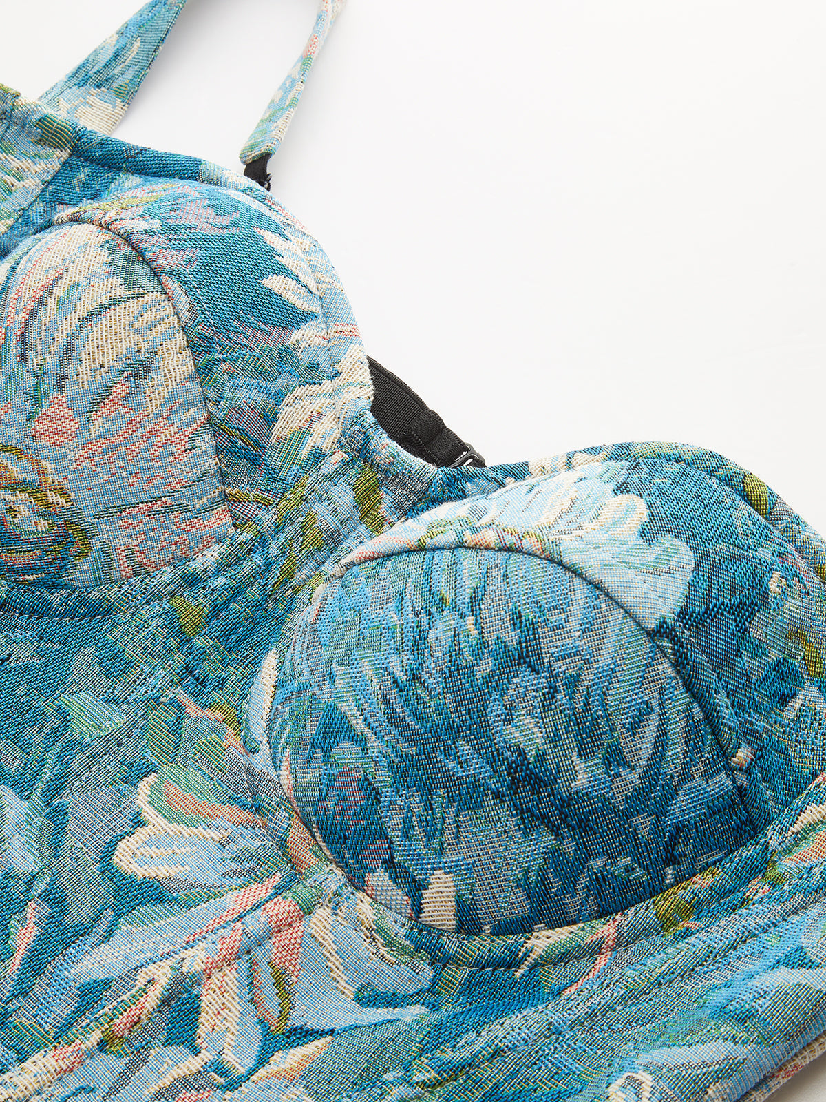 Çiçekli Jakarlı Korse Üst