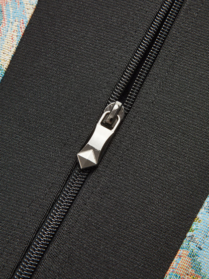 Çiçekli Jakarlı Korse Üst