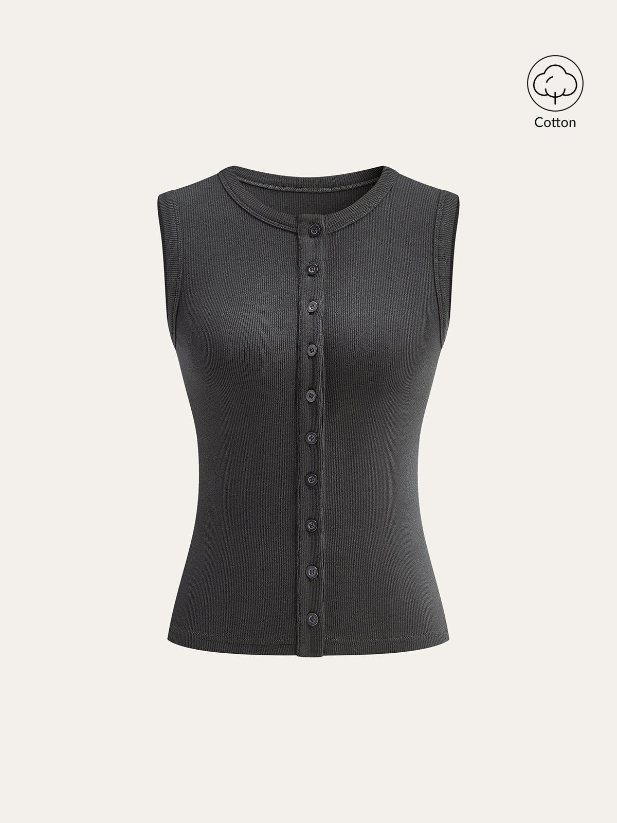 Pamuk Karışımlı Ribana Düğmeli Atlet