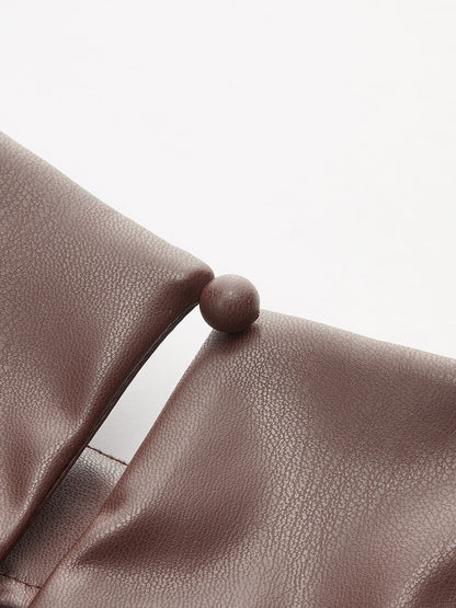 PU Deri Büzgülü Asimetrik Atlet