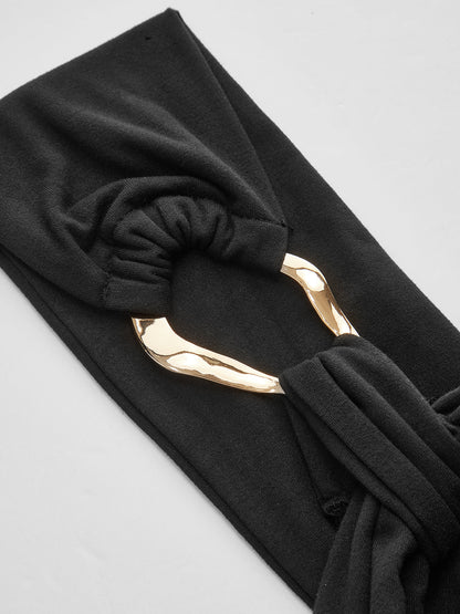 Asimetrik Askılı Metal Halka Detaylı Üst