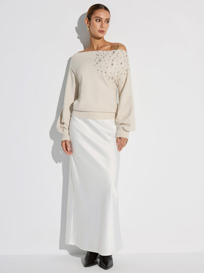 Taşlı Omuzdan Askılı Kazak