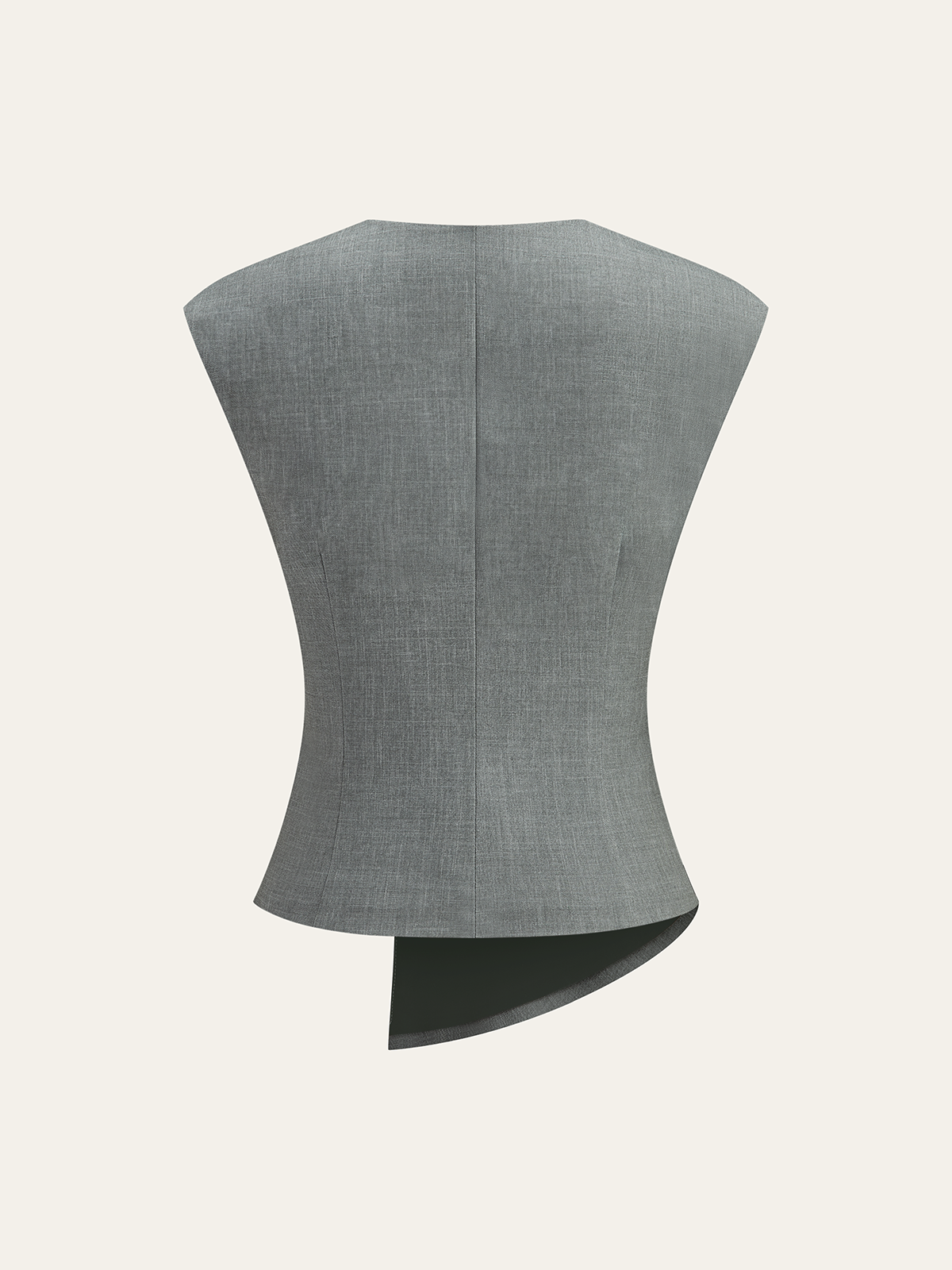 Büzgülü Bel V Yaka Asimetrik Üst