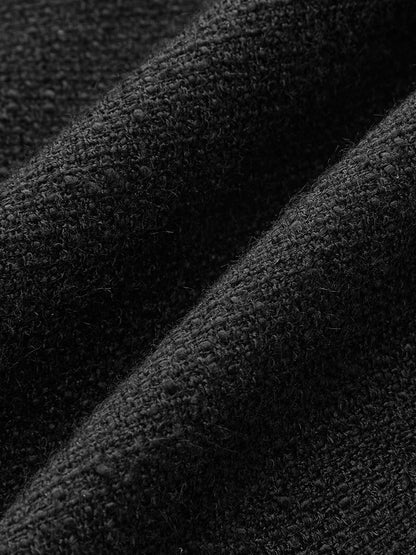 Tweed Örgülü Halat Yaka Kısa Kollu Elbise