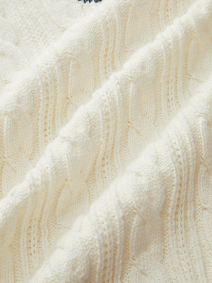 Kablo Örgülü Çizgili Kazak