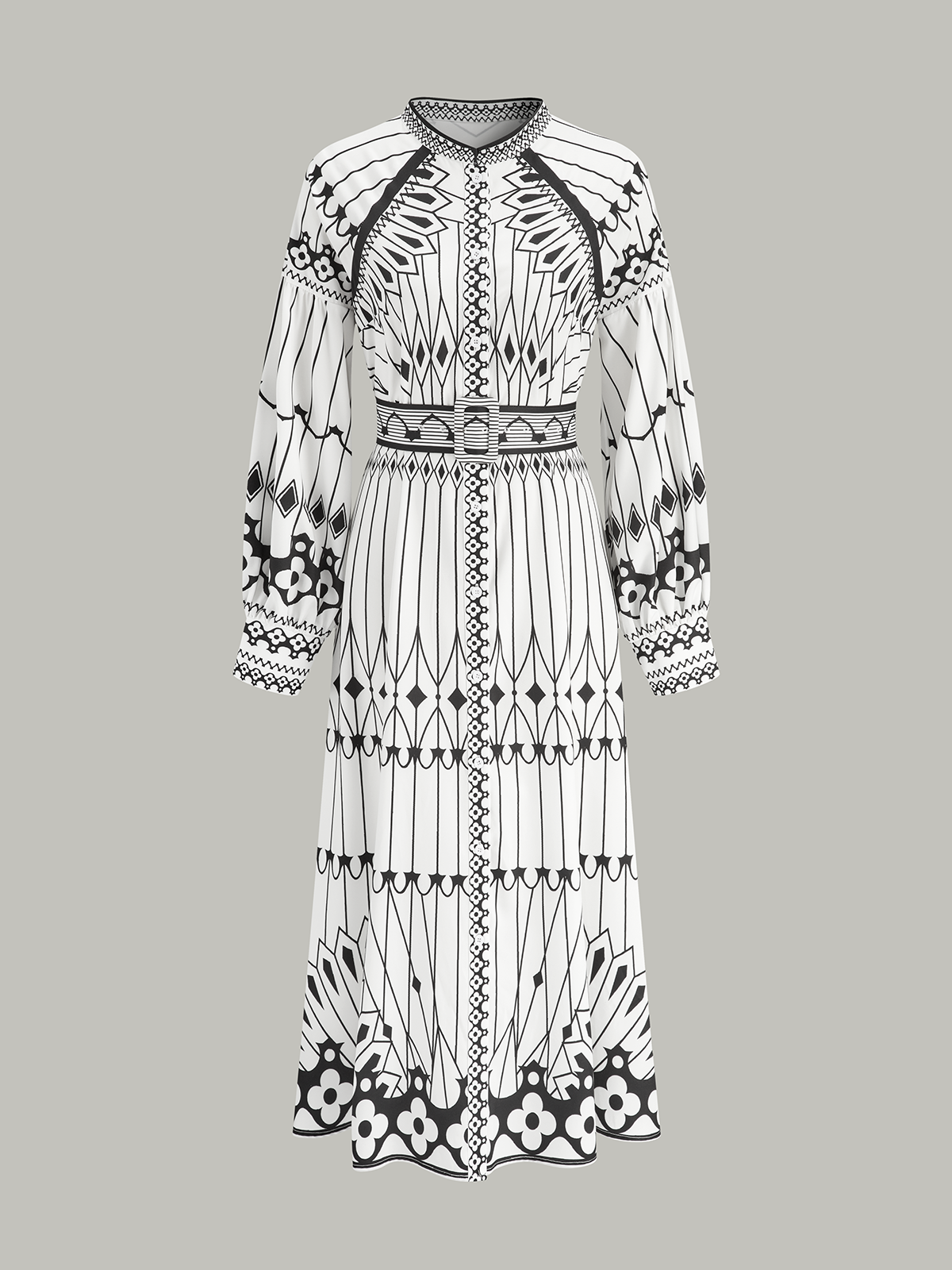 Bohem Dik Yaka Yırtık Elbise