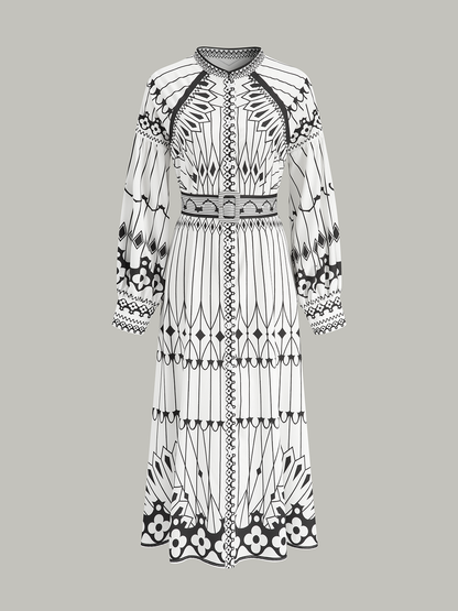 Bohem Dik Yaka Yırtık Elbise