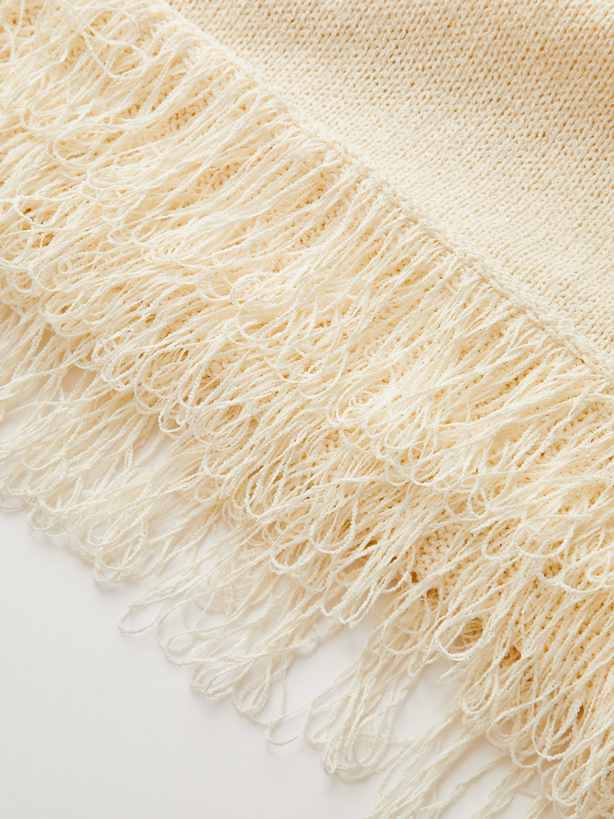 Örgülü Halat Askılı Saçaklı Etek Ucu Kazak Elbise