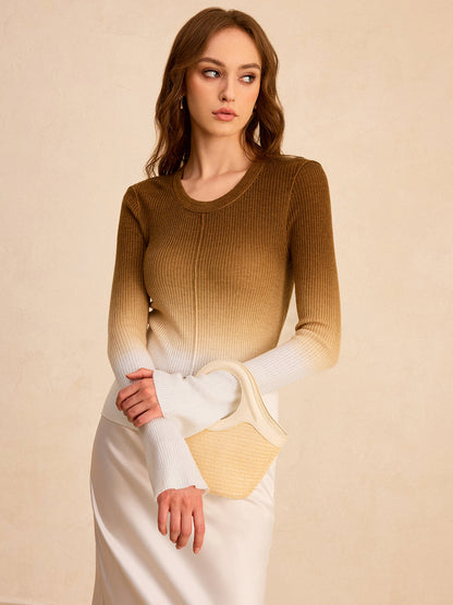 Ombre İnce Örgü Üst