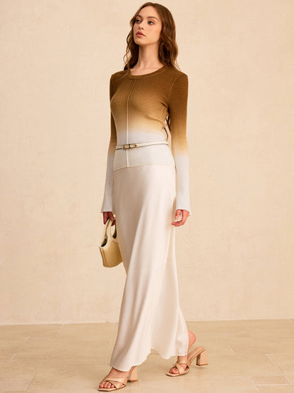 Ombre İnce Örgü Üst