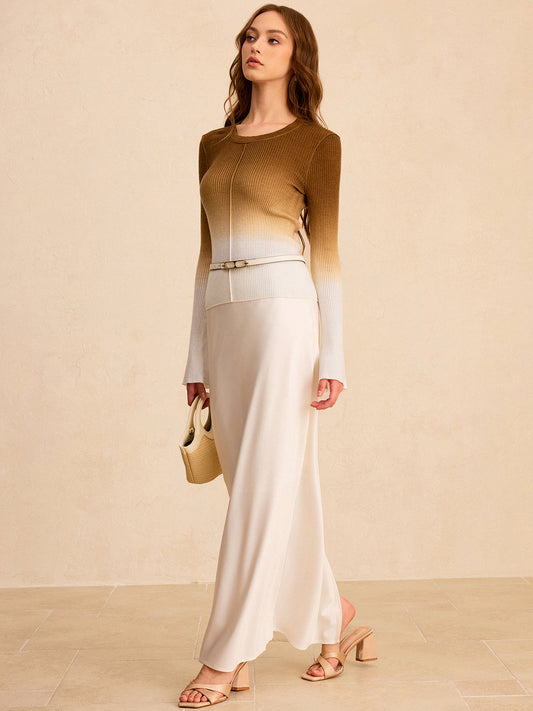 Ombre İnce Örgü Üst