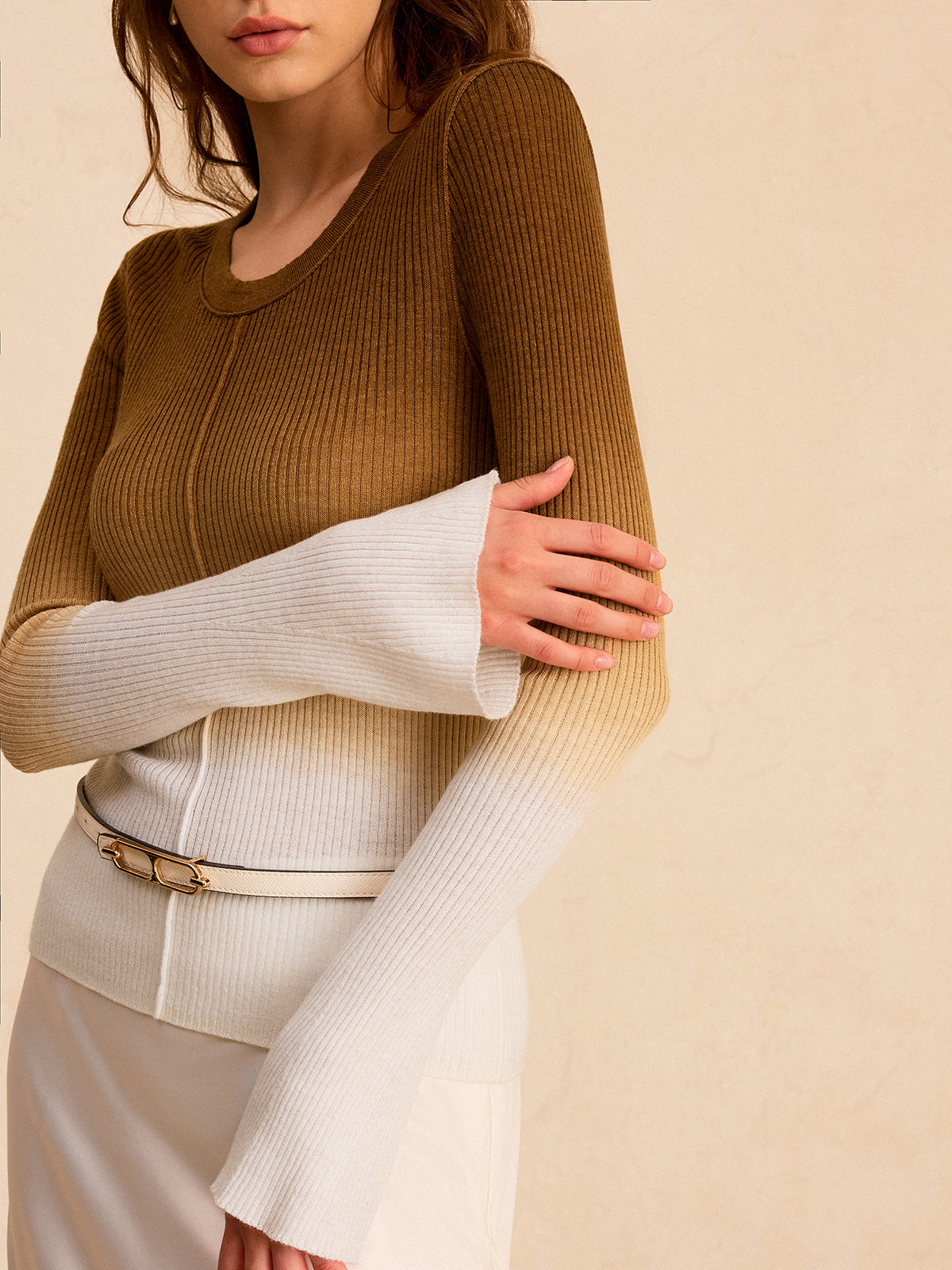 Ombre İnce Örgü Üst