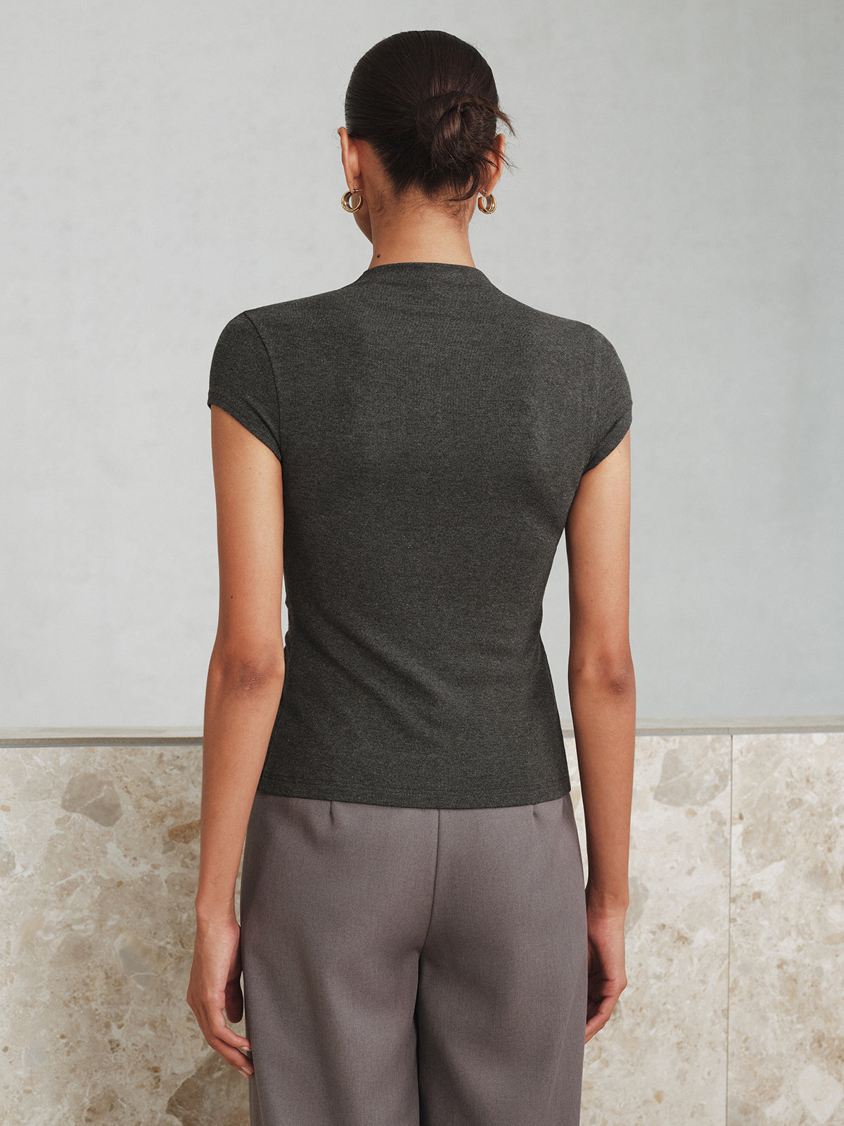 Balıkçı Yaka Kısa Kollu Düğmeli Tişört