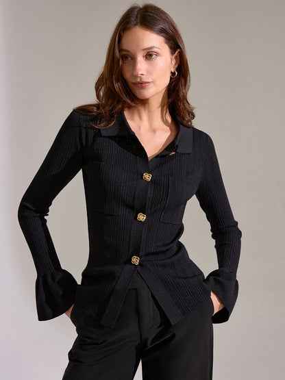 Çan Kollu Ribana Örgü Polo Üst