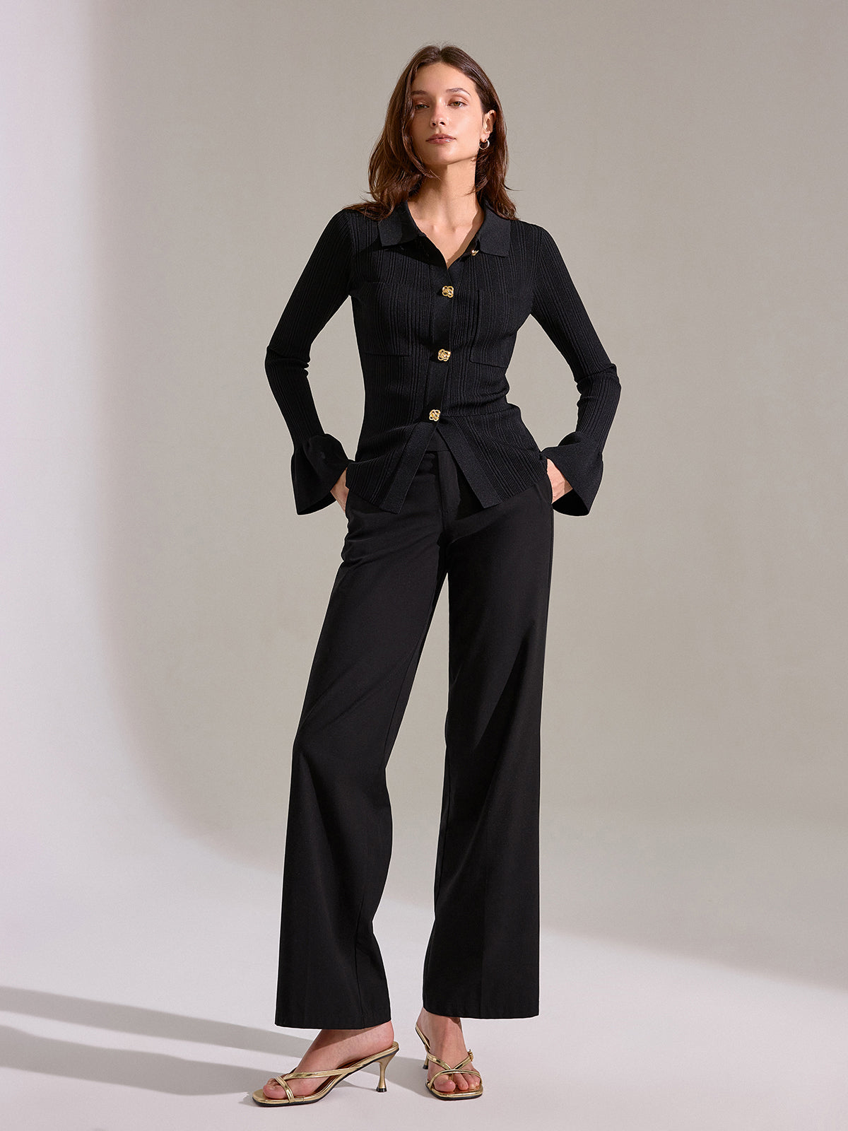 Çan Kollu Ribana Örgü Polo Üst