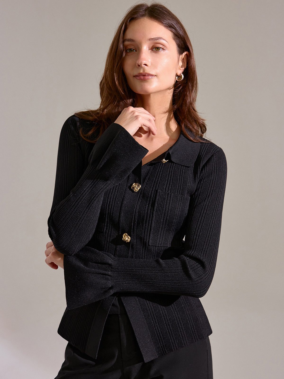 Çan Kollu Ribana Örgü Polo Üst