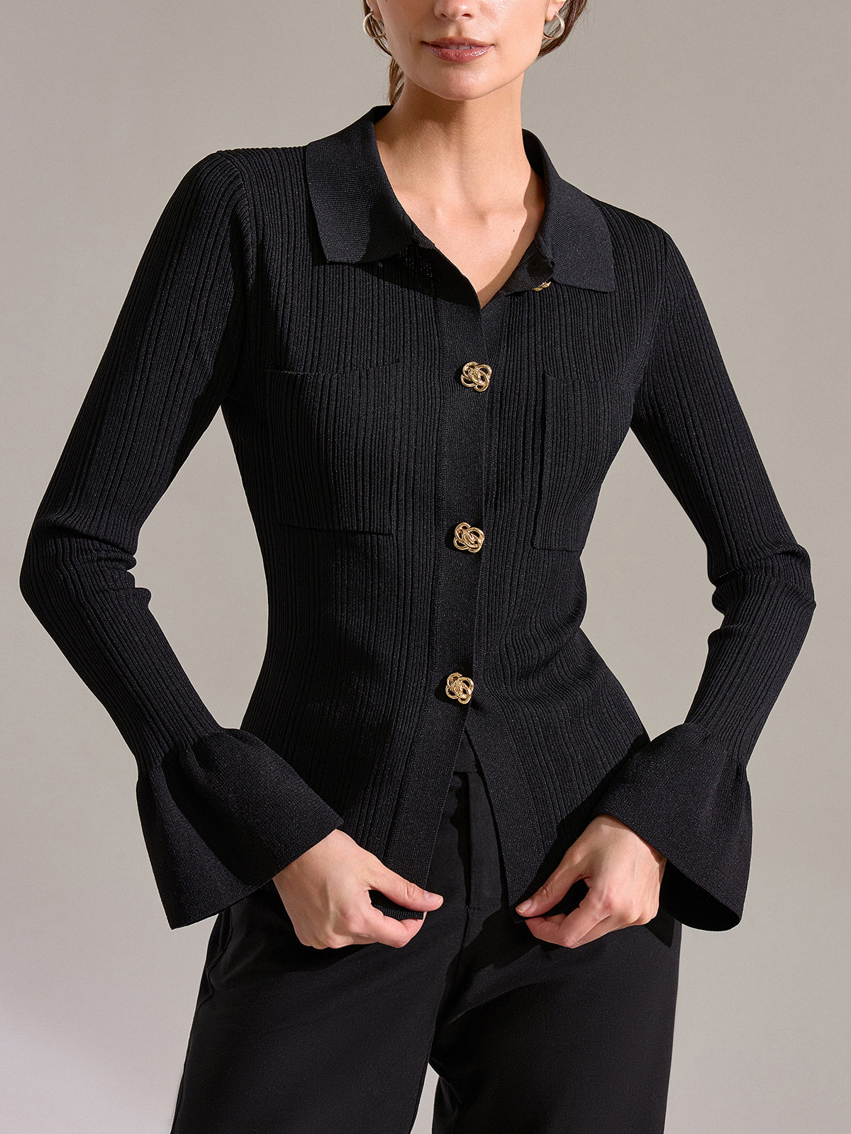 Çan Kollu Ribana Örgü Polo Üst