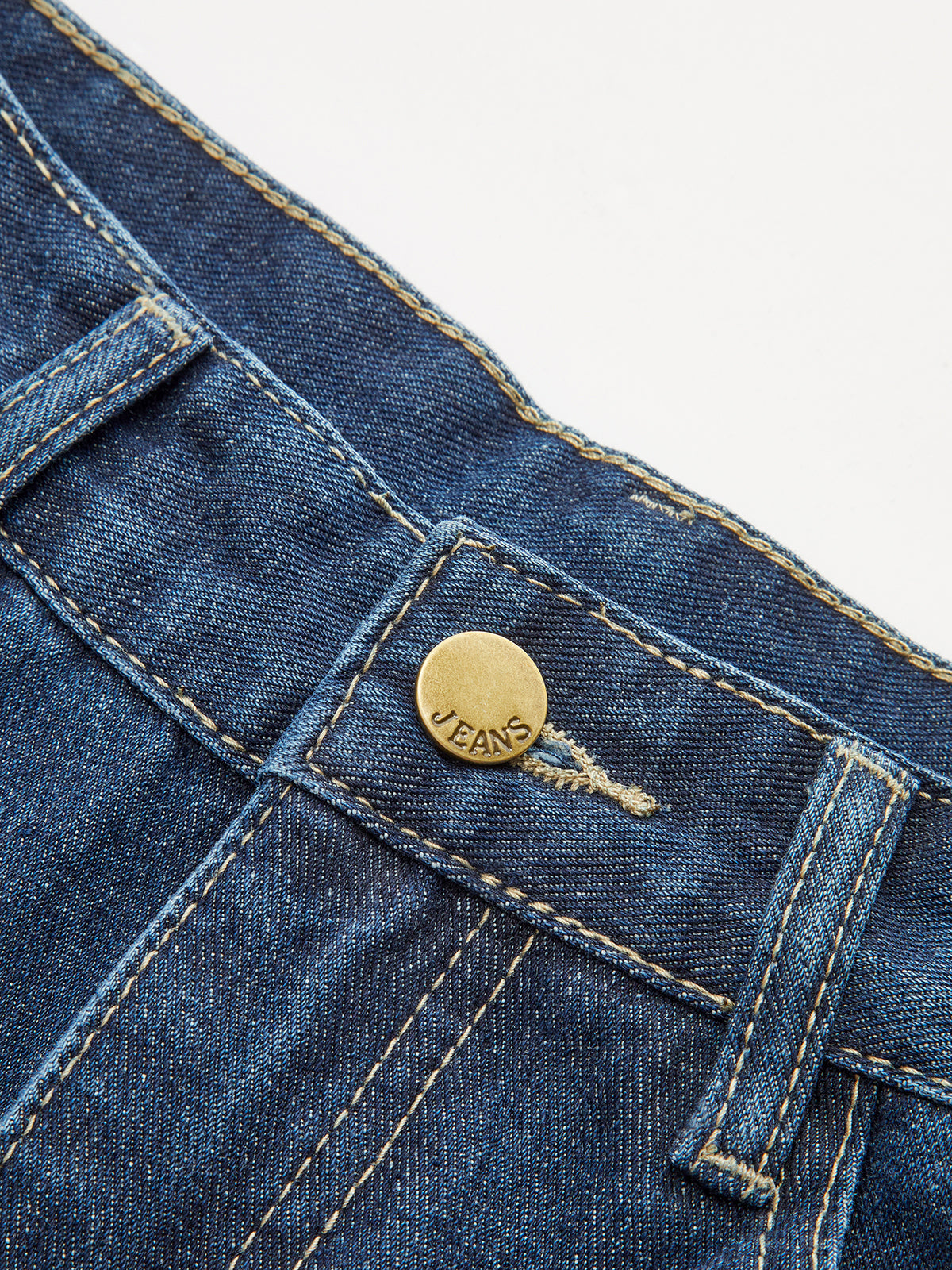 Orta Bel Geniş Paça Kot Pantolon