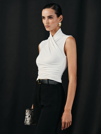 Çapraz Yaka Büzgülü Atlet