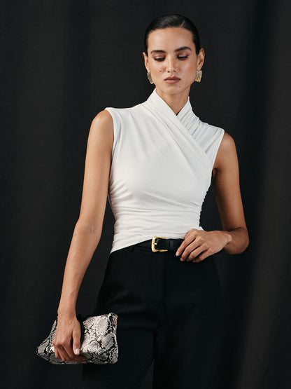 Çapraz Yaka Büzgülü Atlet