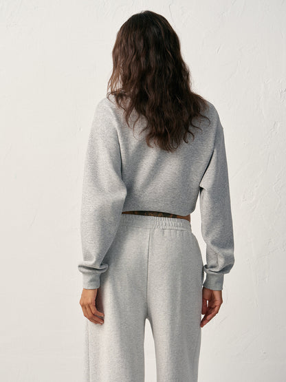 Pamuk Karışımlı Yuvarlak Yaka Sweatshirt