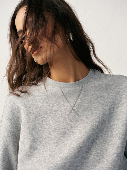 Pamuk Karışımlı Yuvarlak Yaka Sweatshirt