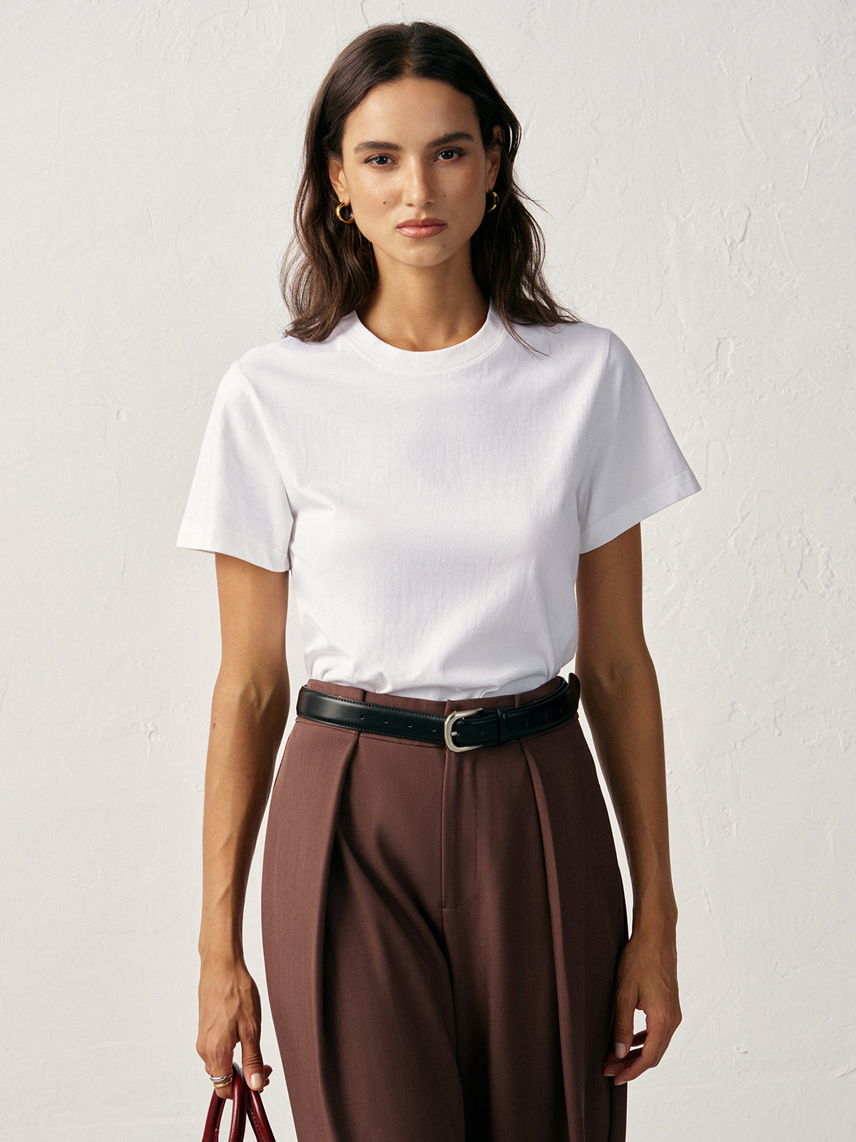 Su İtici Pamuklu Yuvarlak Yaka Tişört