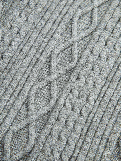 Kablo Örgü Orta Bel Bağcıklı Pantolon