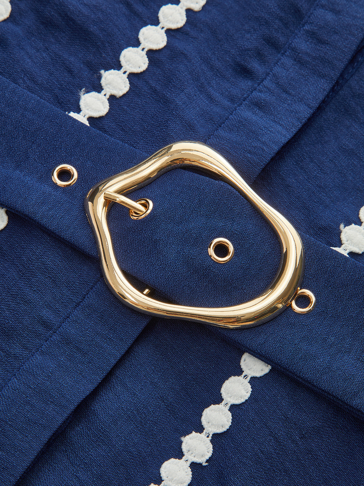 Kontrast Dantel Kenarlı Kemerli Gömlek Elbise