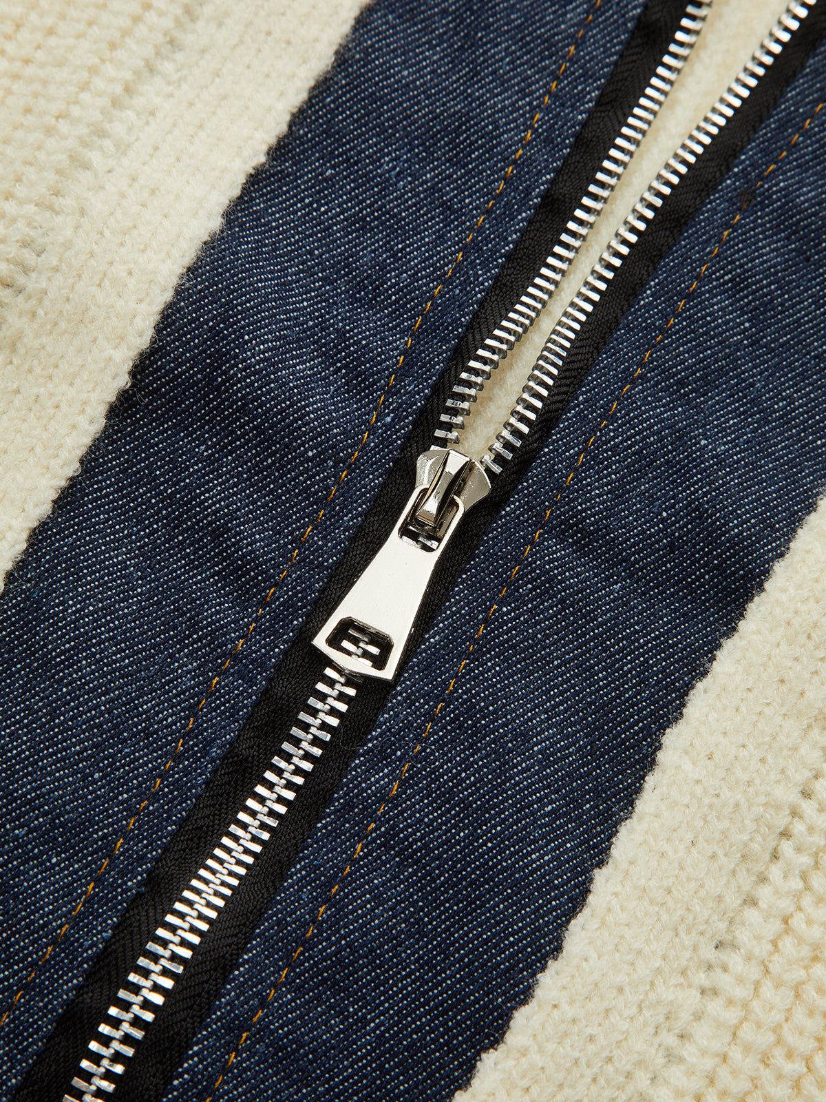 Kot Panel Fermuarlı Örme Hırka