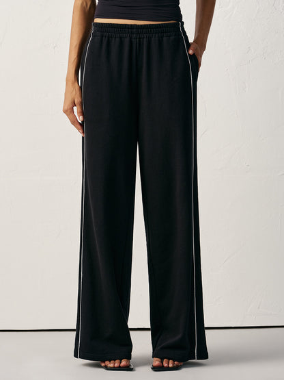 Pamuk Karışımlı Orta Bel Yan Şeritli Eşofman Altı