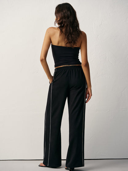 Pamuk Karışımlı Orta Bel Yan Şeritli Eşofman Altı