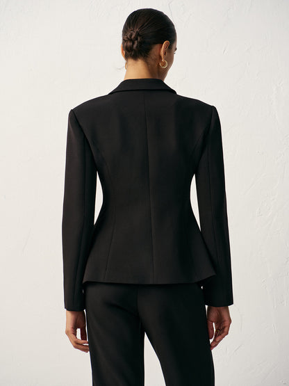 Haç Şeklinde Düğmeli Blazer